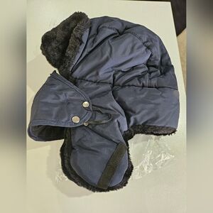 Navy Blue And Black Winter Hat